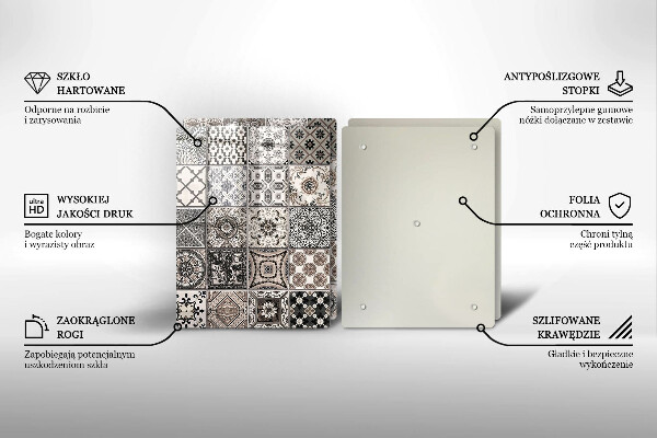 Glass chopping board Decorative tiles