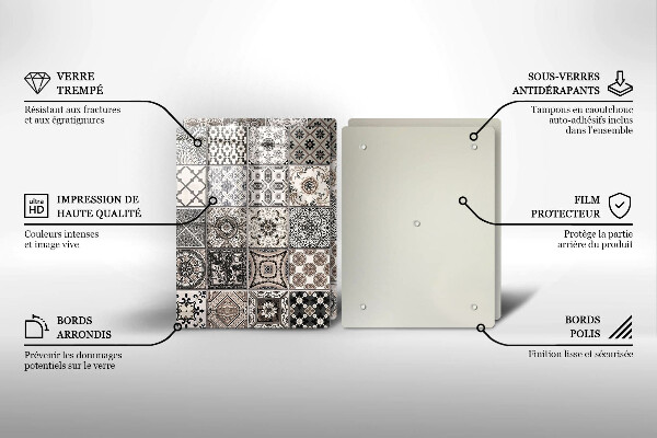 Glass chopping board Decorative tiles