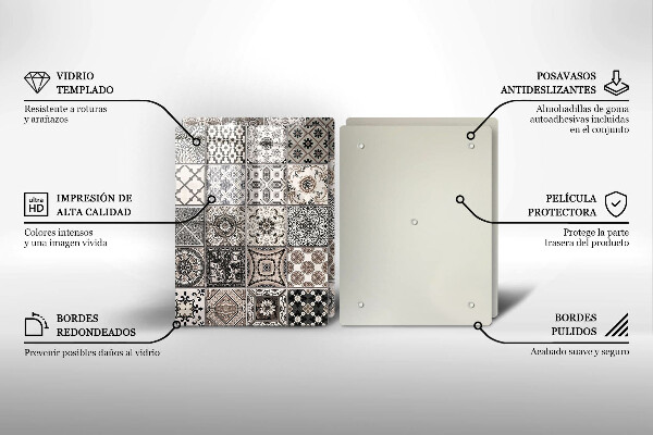 Glass chopping board Decorative tiles