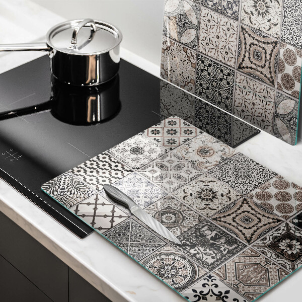 Glass chopping board Decorative tiles