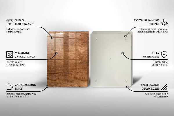 Glass chopping board Wood texture