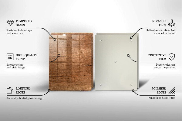 Glass chopping board Wood texture