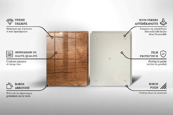 Glass chopping board Wood texture