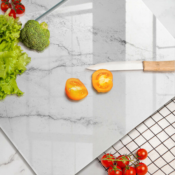Glass chopping board Elegant marble texture