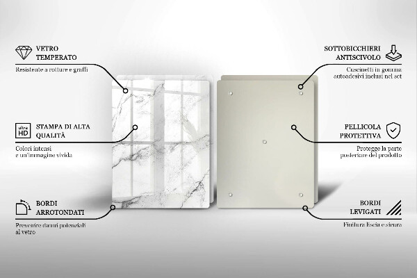 Glass chopping board Elegant marble texture