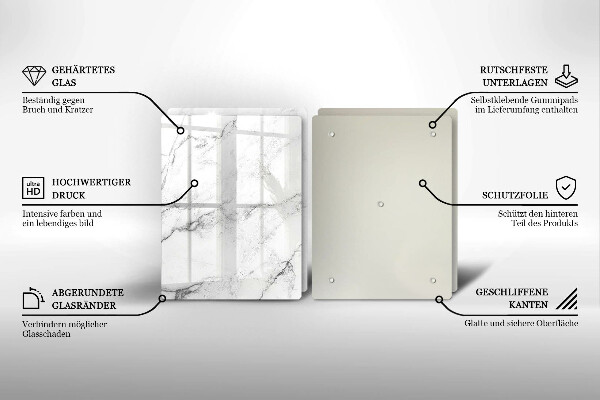 Glass chopping board Elegant marble texture