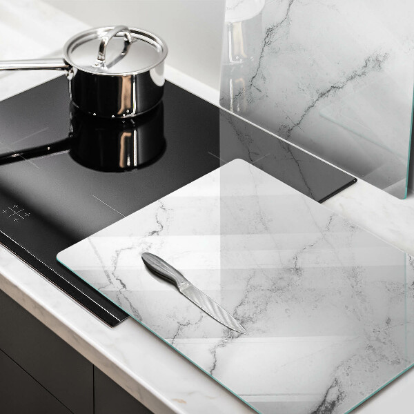 Glass chopping board Elegant marble texture