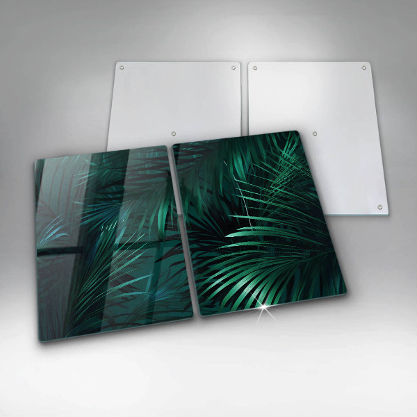 Glass chopping board Wild jungle leaves
