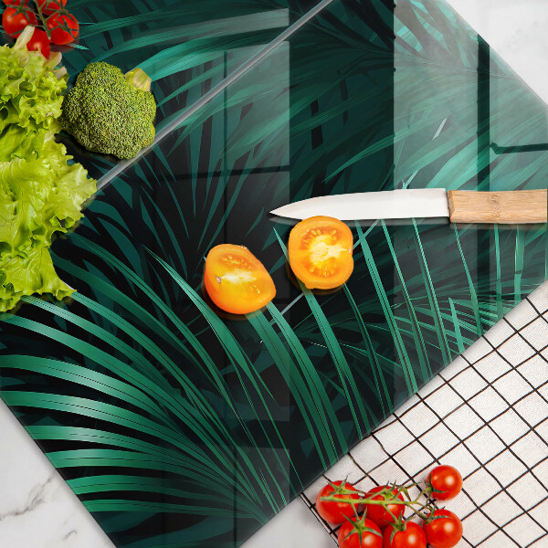 Glass chopping board Wild jungle leaves