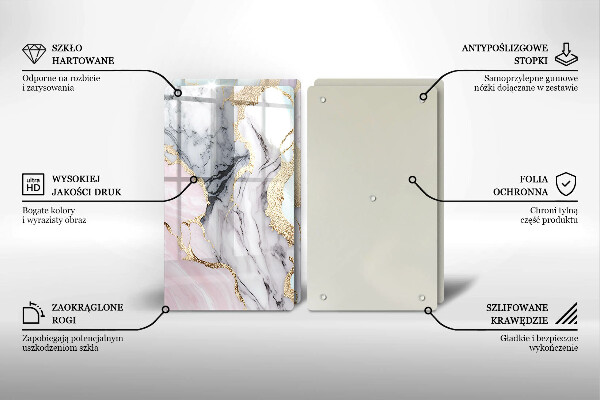 Glass chopping board Pastel marble