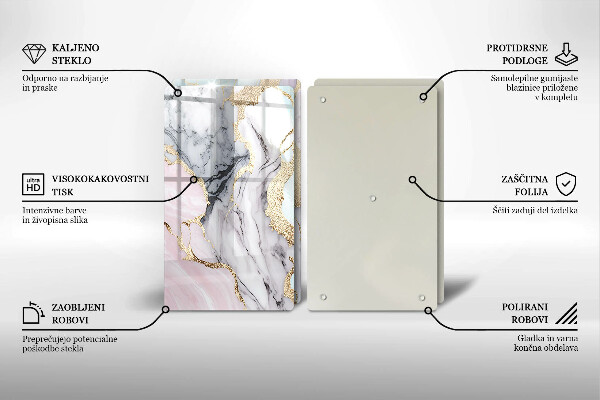 Glass chopping board Pastel marble