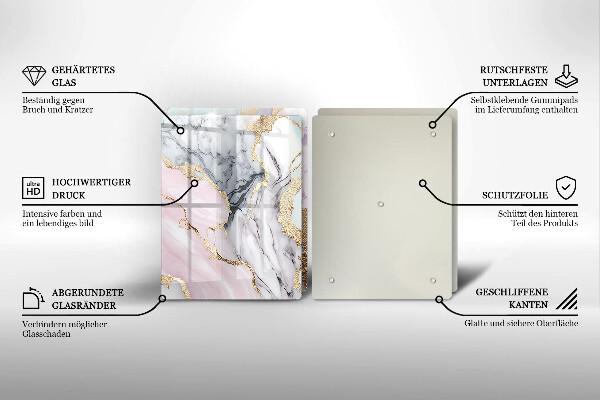 Glass chopping board Pastel marble