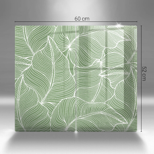 Glass chopping board Linear leaves