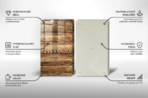 Glass chopping board Wood texture boards