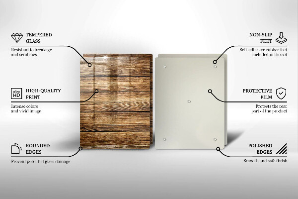 Glass chopping board Wood texture boards