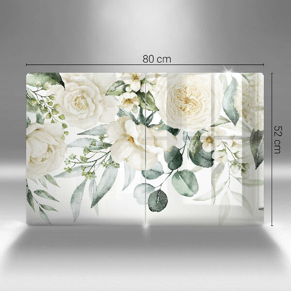 Glass chopping board Watercolor flowers