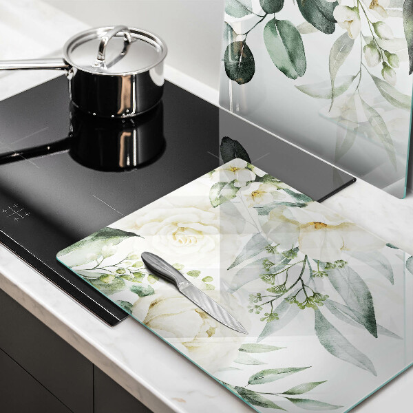 Glass chopping board Watercolor flowers