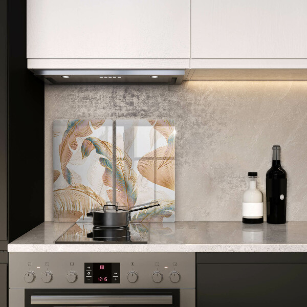 Glass chopping board Boho feathers and leaves