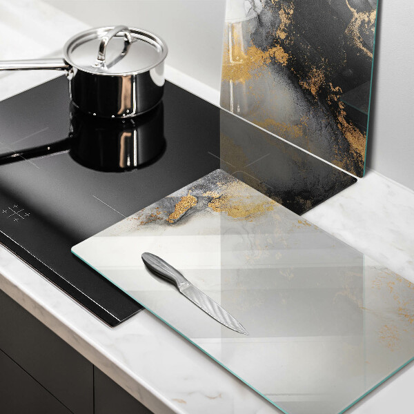 Glass chopping board Abstraction with gold