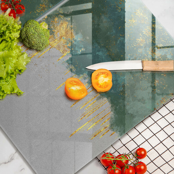 Glass chopping board Abstraction with gold