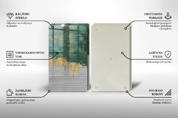 Glass chopping board Abstraction with gold