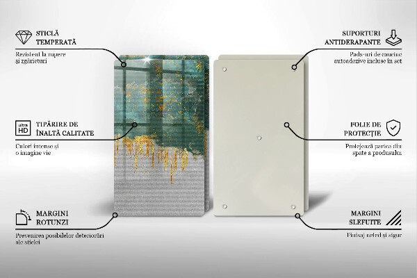 Glass chopping board Abstraction with gold