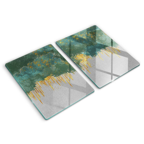 Glass chopping board Abstraction with gold
