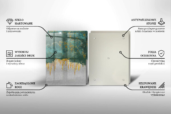 Glass chopping board Abstraction with gold