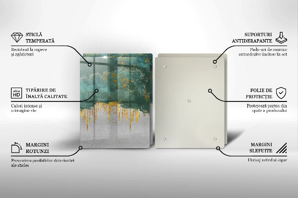 Glass chopping board Abstraction with gold