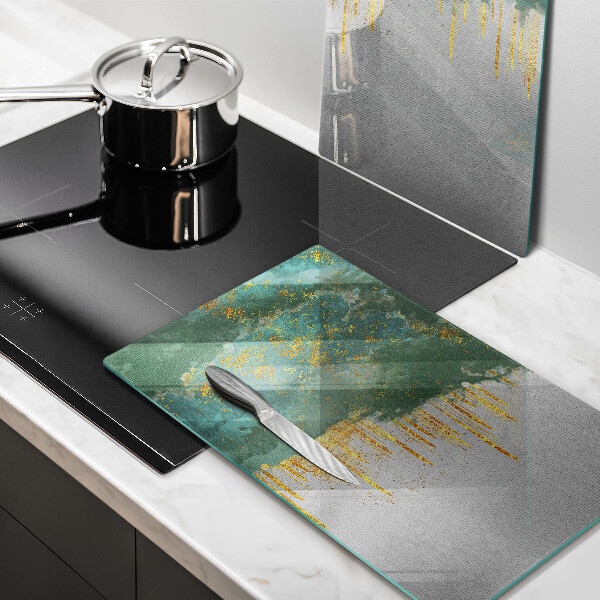 Glass chopping board Abstraction with gold
