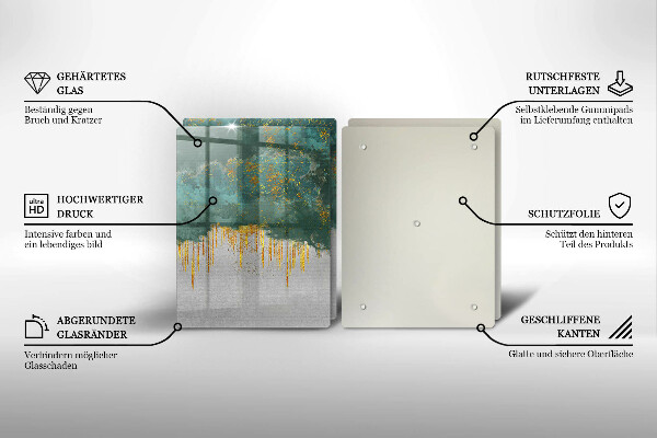 Glass chopping board Abstraction with gold