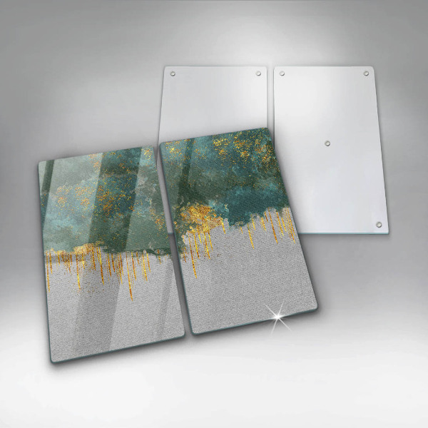 Glass chopping board Abstraction with gold