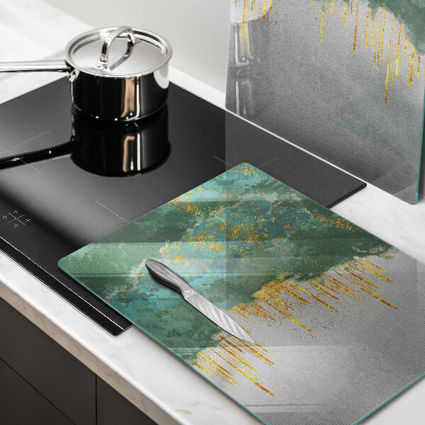 Glass chopping board Abstraction with gold