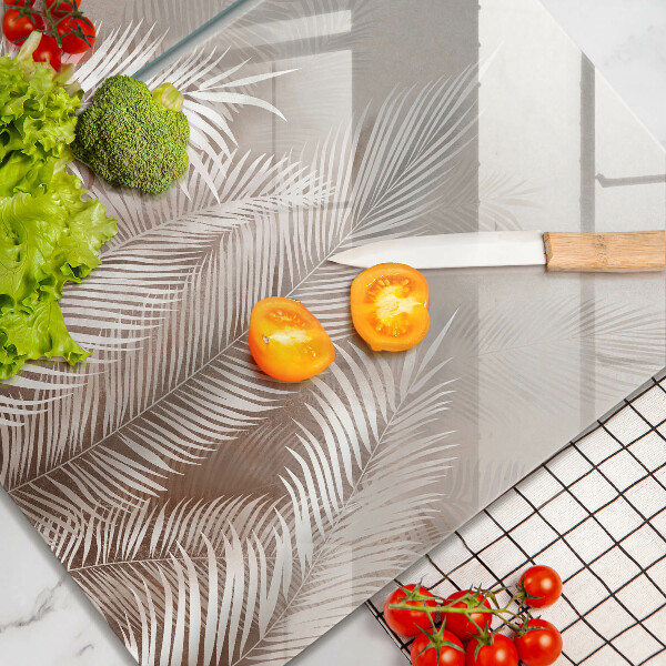 Glass chopping board Boho leaf vegetation