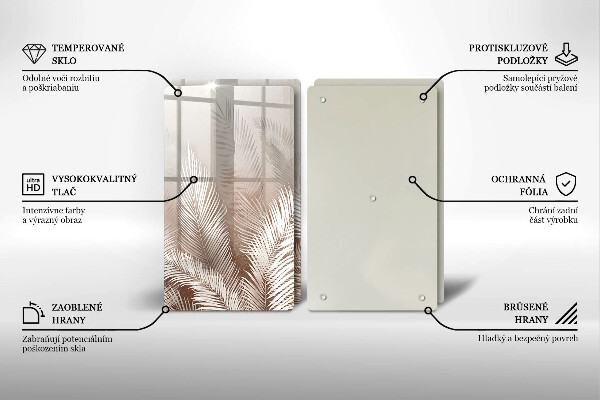 Glass chopping board Boho leaf vegetation