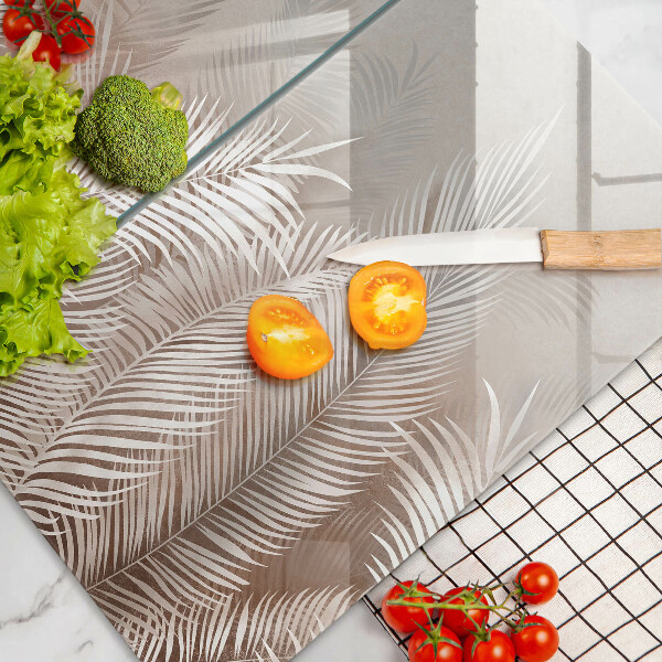 Glass chopping board Boho leaf vegetation
