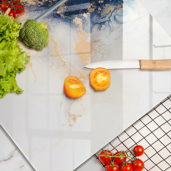 Glass chopping board Abstraction with blue