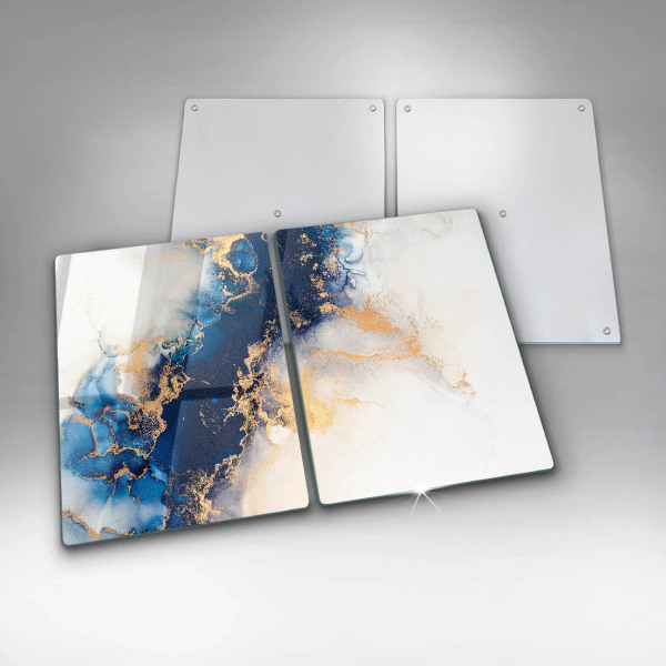 Glass chopping board Abstraction with blue