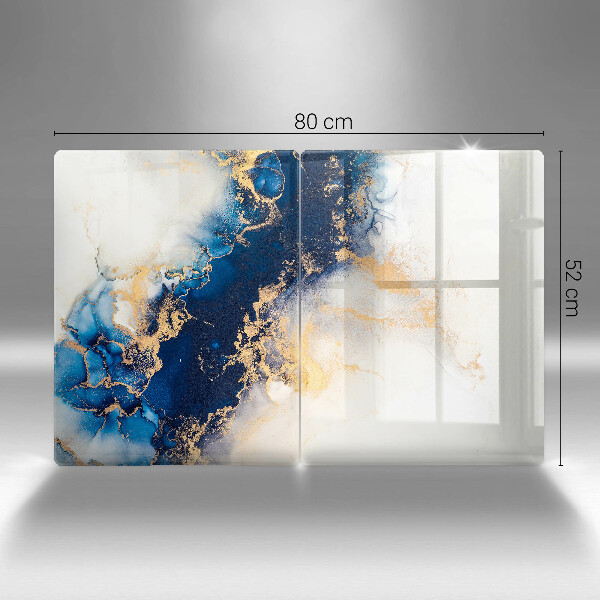 Glass chopping board Abstraction with blue