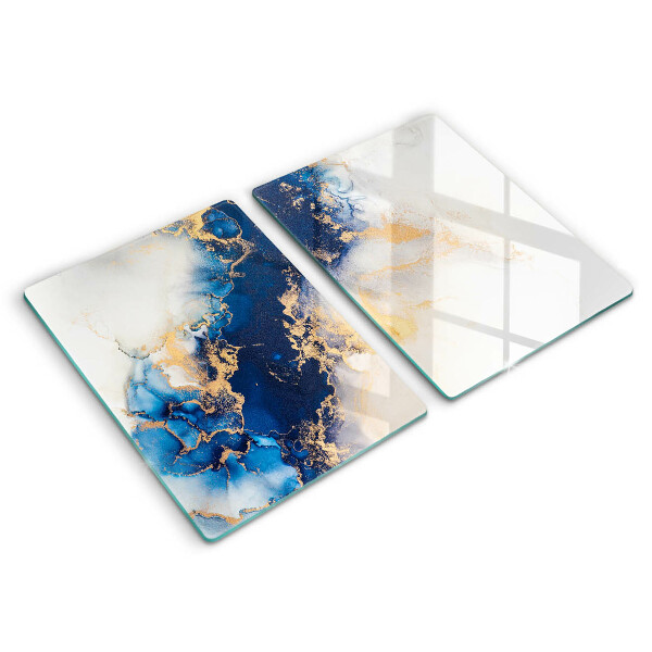 Glass chopping board Abstraction with blue