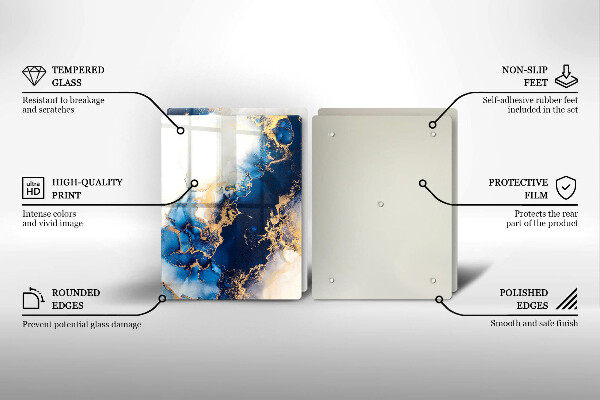 Glass chopping board Abstraction with blue