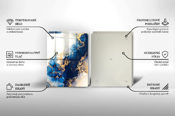 Glass chopping board Abstraction with blue