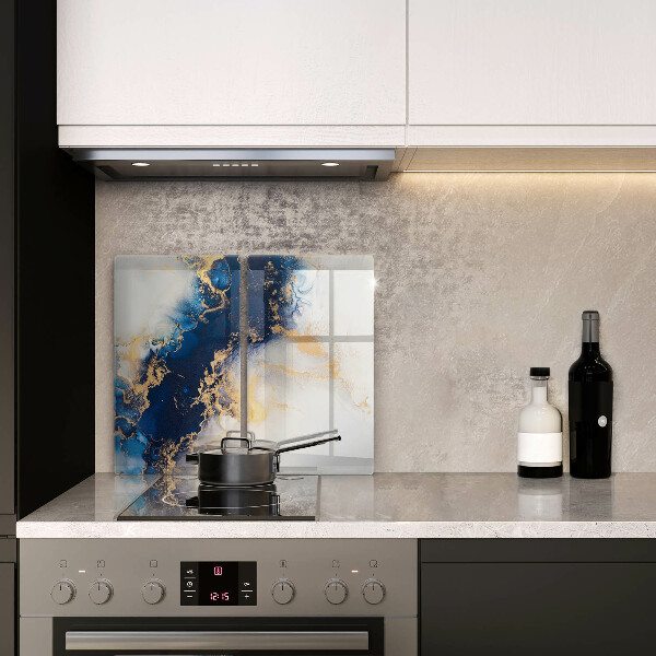 Glass chopping board Abstraction with blue