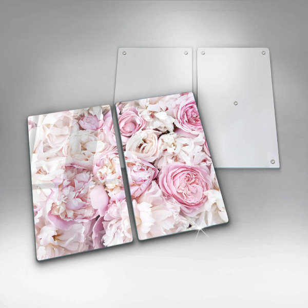 Glass chopping board Peony bouquet
