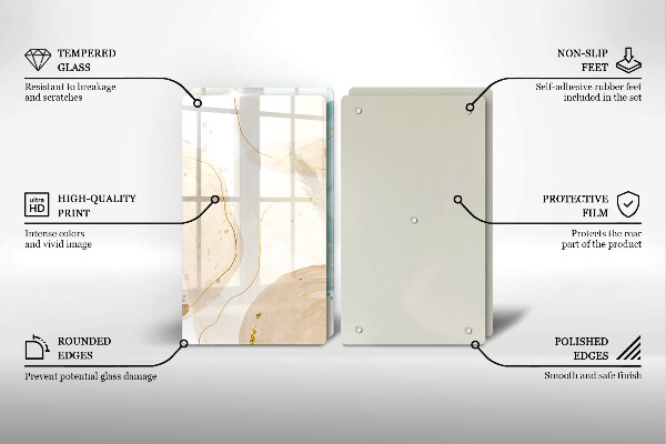 Glass chopping board Bright boho shapes