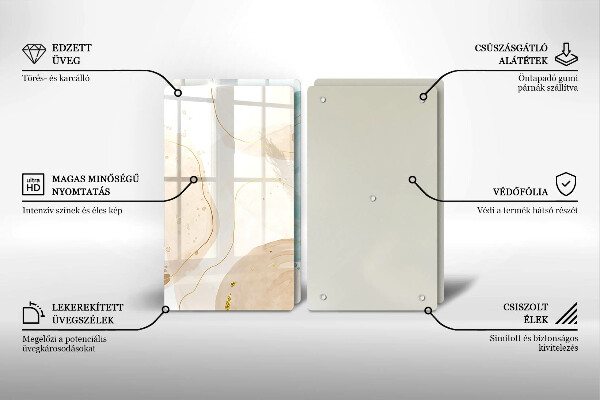 Glass chopping board Bright boho shapes