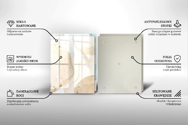 Glass chopping board Bright boho shapes