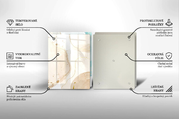 Glass chopping board Bright boho shapes