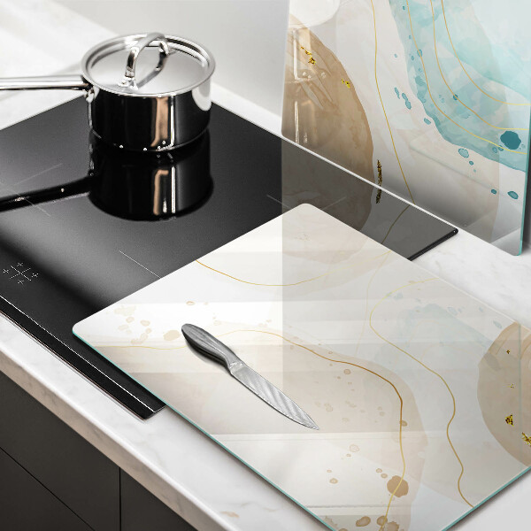 Glass chopping board Bright boho shapes