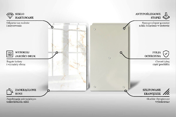 Glass chopping board Elegant stone marble